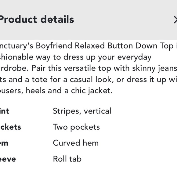 💕*NWT*SANCTUARY BOYFRIEND RELAXED BLUE STRIPED L/S BUTTON DOWN! 🎊 - Picture 15 of 15